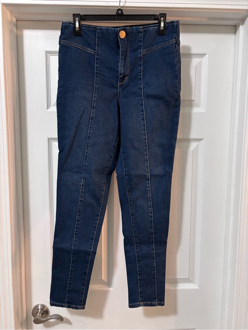 Vintage America Dark Blue Skinny Jeans with Front Seams